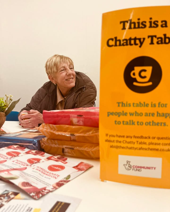 Chatter & Natter table at a café in Irlam